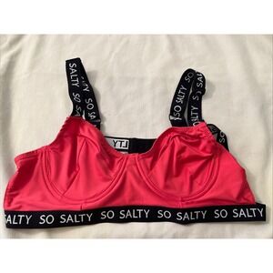Vibes‎ So Salty Women's Bikini Top/Sport's Bra M/L Red & Black